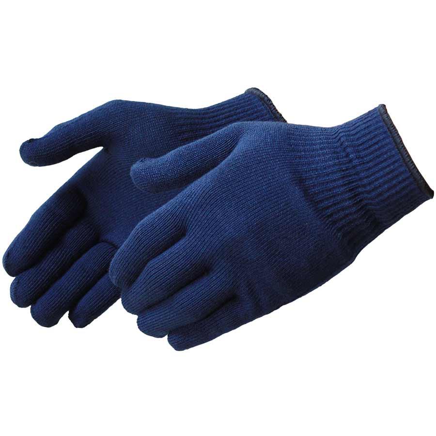 Glove, Series: 4597BU, One Size, Polyester, Blue, Reversible Cut Style, Knit Wrist Cuff, Shirred Elastic Closure