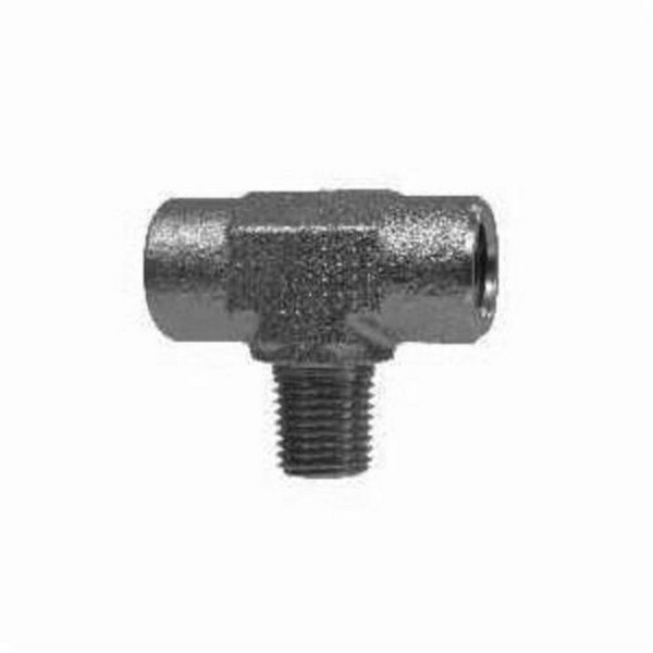 Branch Tee, Tee, 3/8 Inch Nominal, FPT x FPT x MPT, Steel