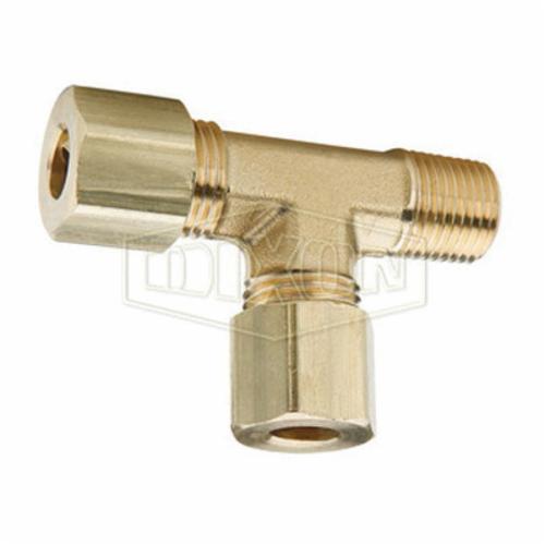 Compression Male Run Tee, Fitting/Connector Type: Tee, 1/4 x 3/8 Inch Nominal, 200 psi, -65 to 250 °F, Brass