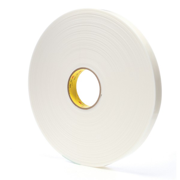 Double Sided Bonding Tape, Pressure Sensitive, 36 yd Length, 1 Inch Width, 0.08 Inch Thickness , White, General Purpose Acrylic Adhesive, Acrylic Foam Backing, 400 °F Maximum Operating, 300 °F Minimum Operating