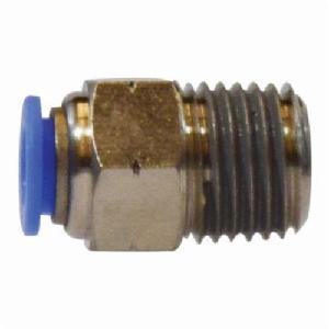 Connector, 1/2 Inch Nominal, Push-In x MNPT, 0 to 150 psi, -104 to 180 °F, Brass/Composite Polyacetal, Nickel Plated