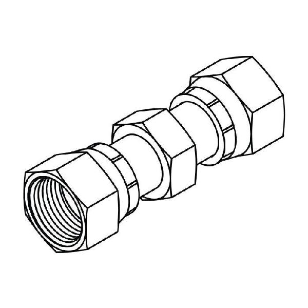 Union Adapter, Straight, Series: FF6510, 9/16-18 Nominal, Female O-Ring Face Seal Swivel End Style, Steel