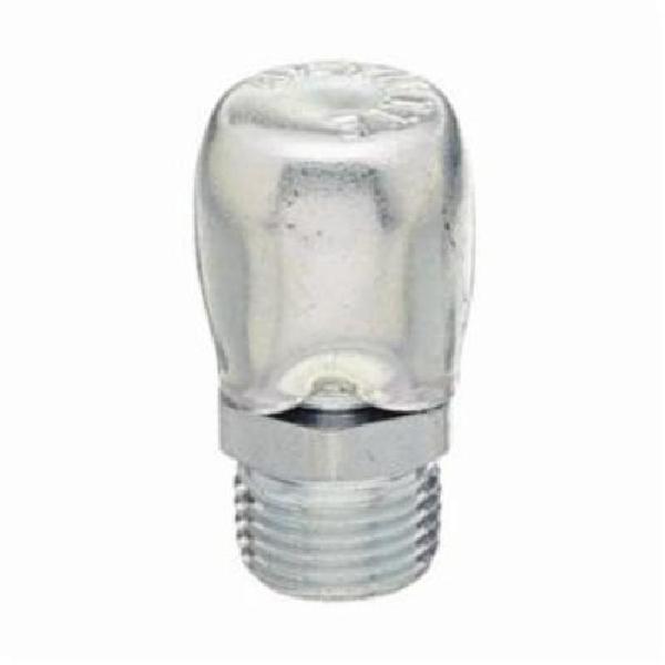 Air Vent Fitting, 1/8 in PTF SAE Short, 1 in Overall Length, 7/16 in Hex, Trivalent Zinc Plated, Carbon Steel
