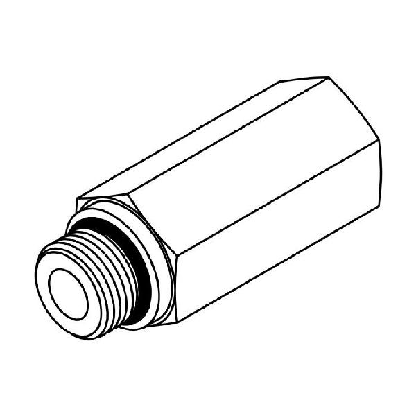 Extender, Straight, Series: 6410-L, 1-1/16-12 Nominal, Male O-Ring x Female O-Ring End Style, 2.38 in Length, Steel, Trivalent Chromate Plated, Silver