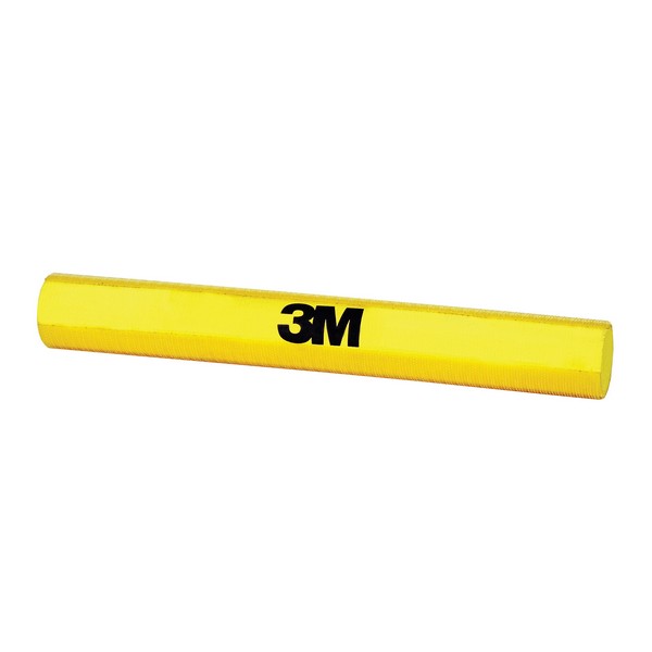 Sanding Block, Round, 1-1/4 Inch Overall Width, 10-3/4 Inch Overall Length, Hook and Loop Attachment, Yellow