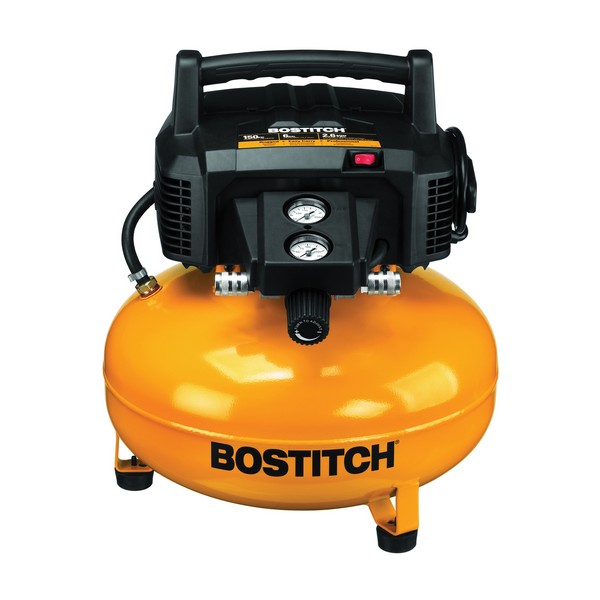 Oil-Free Compressor, 2.6 scfm Flow Rate, 150 PSI Pressure, Pancake Tank, 6 gal Tank