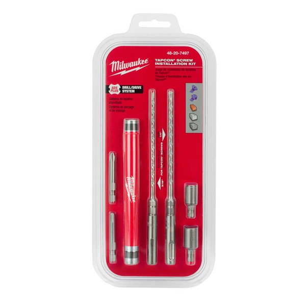 Installation Kit, 7 Piece, Specifications: 2-Cutter, SDS-Max® Shank, Carbide