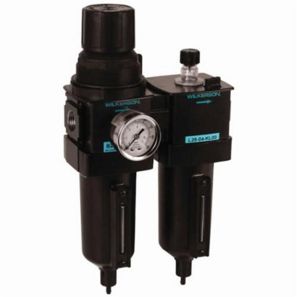 Combination Unit, Series: D28, 3/4 Inch Port, 175 scfm, Aluminum Bowl, 0 to 125 psi Adjustment, Zinc