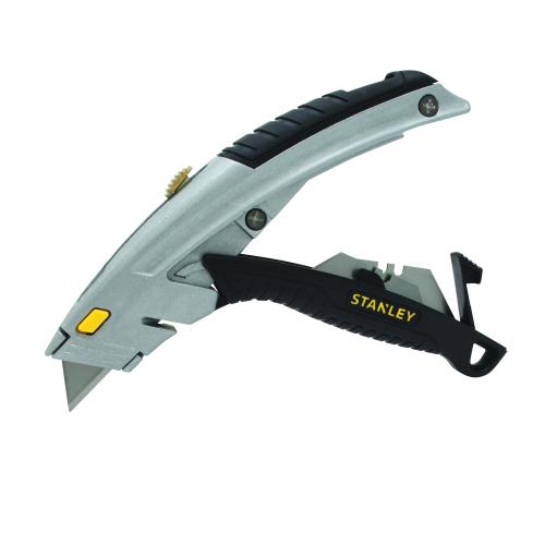 Utility Knife, General Purpose Heavy Duty, 2-7/16 in Blade Length, 3 in Blade Width, Retractable Blade, High Carbon Steel Blade, Number of Blades Included: 3, 6-1/2 in L Handle, Rubber Handle, 3 Points, 8-1/2 in Overall Length