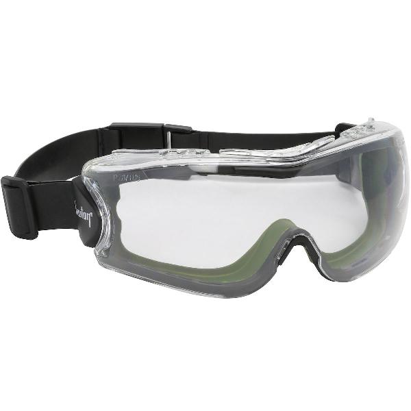 Indirect Vent Goggles, Clear Lens, Anti-Scratch, FogLess 3Sizty, Neoprene Rubber Headband, Green