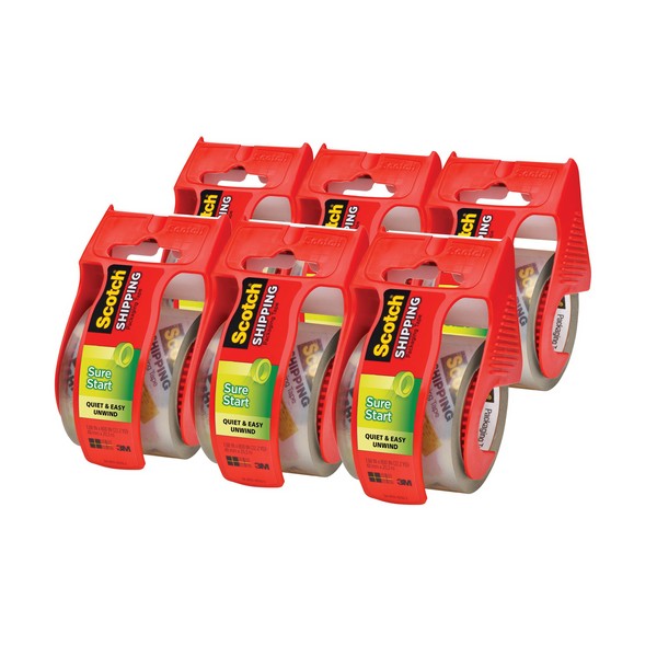 Sure Start Shipping Packaging Tape, 800 Inch Length, 1.88 Inch Width, 2.6 mil Thickness, Clear