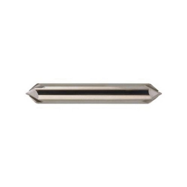 Chamfer Mill, Center Cut Double End Straight Flute, Series: MCH-4D, 1/2 in Diameter Cutter Head, 90° Included Angle, 3 in Overall Length, 4 Flutes, Point End Style, Straight Shank, 1/2 in Shank Diameter, Right Hand Cutting Direction, Solid
