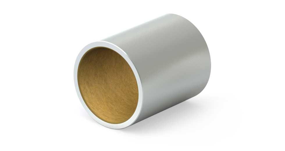 Sleeve Bearing, Frelon GOLD Liner, Series: PSM, 50 mm Bore, 60 mm OD, 2.37 in Width, 36047 N Load, -400 to 400 °F, 3000 psi Maximum, 300 sfm Maximum Velocity, 20000 psi x ft/min Maximum PV, Aluminum Alloy Bearing