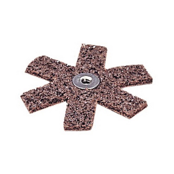 Non-Woven Abrasive Star, Eyelet, 3 Inch Star Diameter, Grade: Coarse, Aluminum Oxide Abrasive, Applicable Materials: All Metal, Arbor Attachment