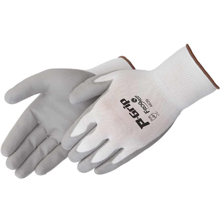 Glove, Series: 4639, XL Size, Polyurethane Palm, 13 ga Nylon Shell, Gray/White, Seamless Style, Knit Wrist Cuff, Palm and Fingers Coating Coverage, Resists: Abrasion/Cut/Puncture/Tear