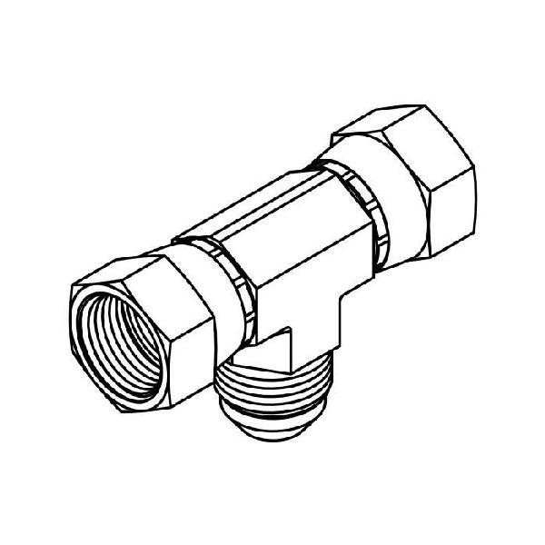 Branch Tee, Series: 6603, 1-1/16-12 Nominal, 37 °Female JIC Swivel x 37 °Female JIC Swivel x 37 deg Male JIC End Style, Steel