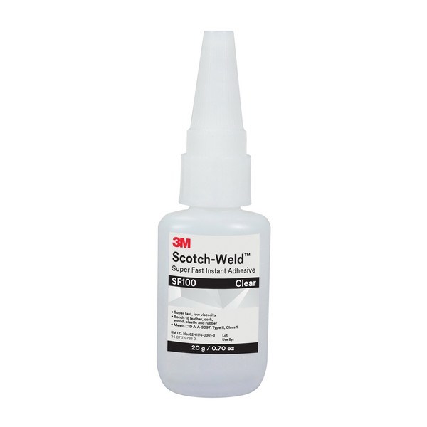 Instant Adhesive, Super Fast, Series: SF Series, Bottle Container, 20 gal Container, Ethyl Hybrid Base, 3 to 30 s Setting, 24 hr at 72 °F Curing, Clear