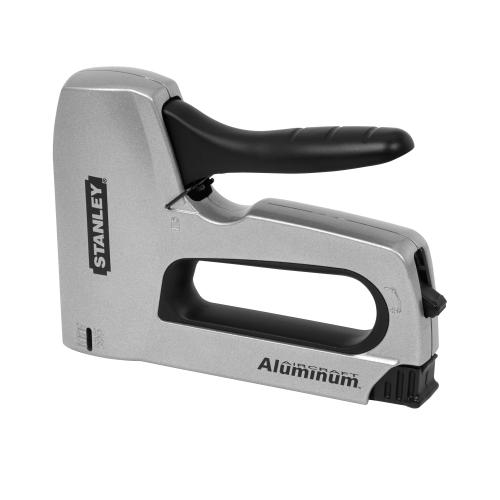 Staple Gun, Heavy Duty, Narrow Crown, 27/64 in Crown Width, 1/4 to 9/16 in Leg Length, 84 Staples, 7 in Overall Length, Aluminum, Gray