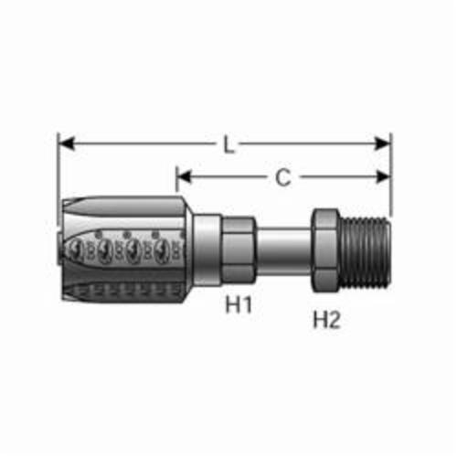 Hydraulic Coupling, Field Attachable, Series: G34, 5/16 in x 5/8-18 Nominal, Hose x Male SAE Flare Inverted Swivel, 1/2 in Stem, 5/8 in Nut Hex, 2.86 in Length, Steel, Import