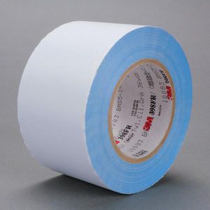 Cloth Tape, Flame Retardant, 36 yd Length, 3 in Width, 7 mil Thickness, White, Acrylic Adhesive, Glass Cloth Backing, Adhesive Presence: Single Sided