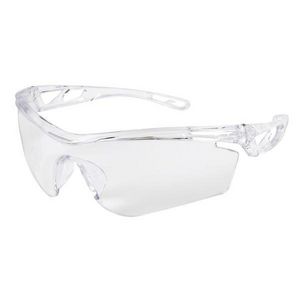 Safety Glass, Single Lens, Series: Checklite® CL4, Duramass™ Hard Lens Coating, Clear Lens, Hollowed Out/Lightweight, Polycarbonate Lens, Hybrid Temple, Specifications Met: ANSI Z87+