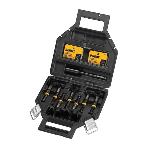 Self-Feed Bit Kit, Heavy Duty, 8 Piece, Straight Shank, Standard Point, High Carbon Steel, Bright