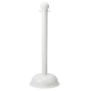 Warning Post, Large Stanchion, 3 in Post Diameter, 41 in Post Height, Polystyrene Post, Solid Post, Dome/Fillable Non-Conductive Base, 16 Inch Diameter Base, B-900 Polyethylene Base