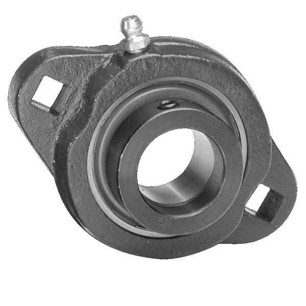Flange Block Bearing, Relubricatable Standard Duty, Series: SALF, 1-7/16 in Bore Dia, 3-15/16 in L Bolt Center-to-Center, 2-Bolt Flange Mounting, 4-13/16 in Overall Length/Diameter, 3-1/2 in Overall Height, Eccentric Collar Locking Device