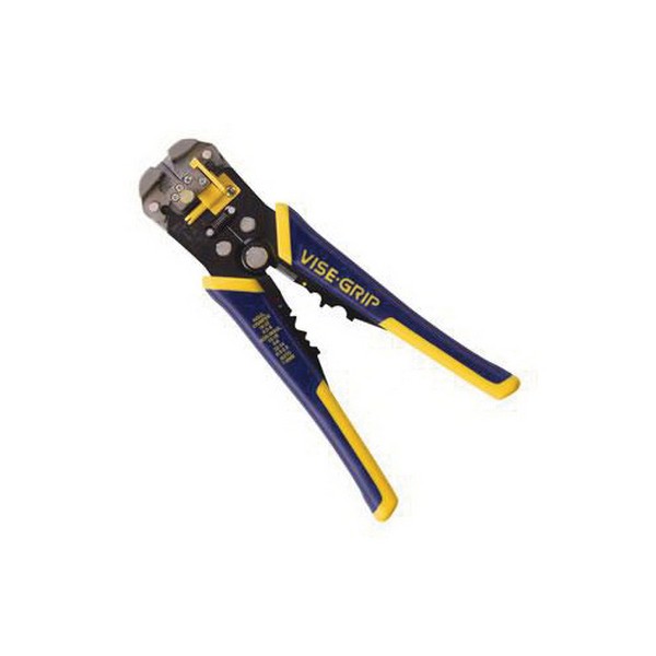 Wire Stripper, Self-Adjusting, Series: WS8, 24 to 10 AWG, 8 in Overall Length, Oval Jaw, 2 in W Jaw, Steel Jaw, Cushion Grip, Polypropylene Handle, Steel Body