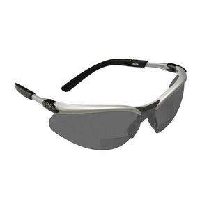Reader Protective Eyewear, 2.5 Diopter, Anti-Fog Lens Coating, Silver Lens, Half-Frame, Plastic Frame, Polycarbonate Lens, Adjustable length Temple, Specifications Met: ANSI Z87.1-2015