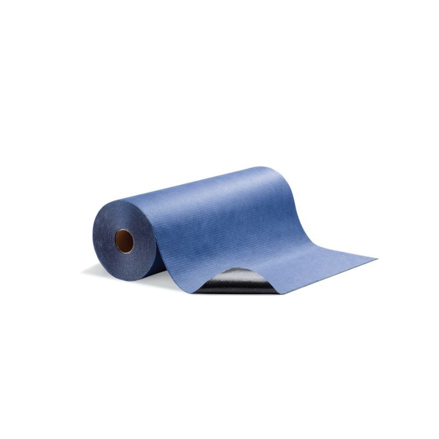 Absorbent Mat, Mediumweight, 100 ft Length, 32 in Width, 10.5 gal Absorption Capacity, Fluids Absorbed: Coolants/Oils/Solvents/Water, Polypropylene, Blue