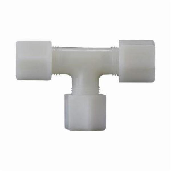 Union Tee, Tee, 1/2 Inch Nominal, Compression, Nylon, White