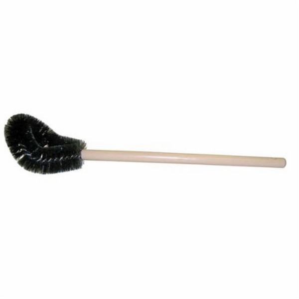 Bowl Brush, 5-3/4 x 4-3/4 in Brush, 21 in OAL, Nylon Bristle/Hardwood Handle, Black