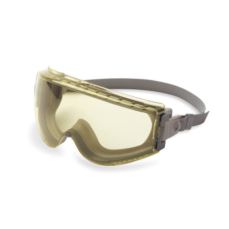 Protective Goggles, Indirect Vent, Series: Stealth®, Unisex Gender, Universal Size, Uvextreme® Anti-Fog Lens Coating, Amber Lens, OTG Frame, Gray Frame, Polypropylene Frame, Polycarbonate Lens, Neoprene Strap, Specifications Met: ANSI Z87.1-2003, CSA Z94.3-20, Yes % UV Protection