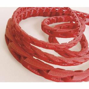 Specialty Link Belt, Solid Core Round, 9/16 in Width, 5-1/2 in Minimum Pulley Dia, -40 to 240 F, Polyester/Polyurethane Belt Material, Red