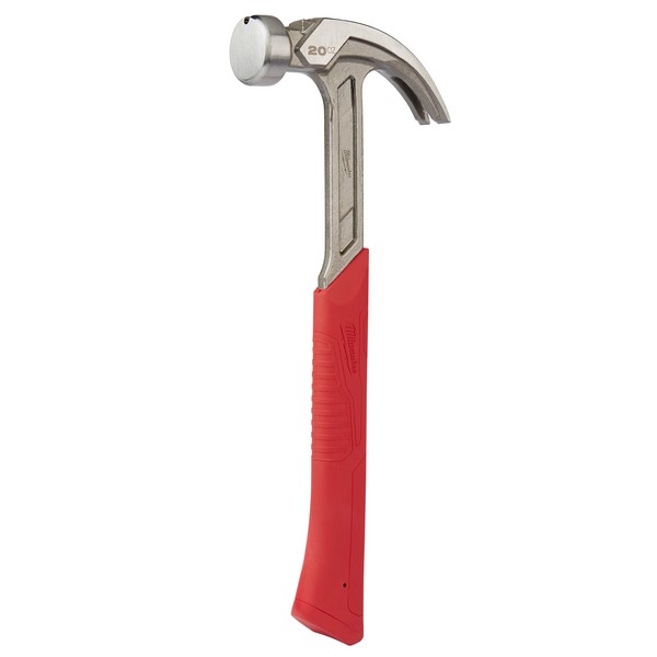 Framing Hammer, 14.01 in Overall Length, Smooth Face, 1-1/2 in Diameter Face, 20 oz Head, Steel Head, Handle, ShockShield® Grip, Anti-Ring Curved Claw Style