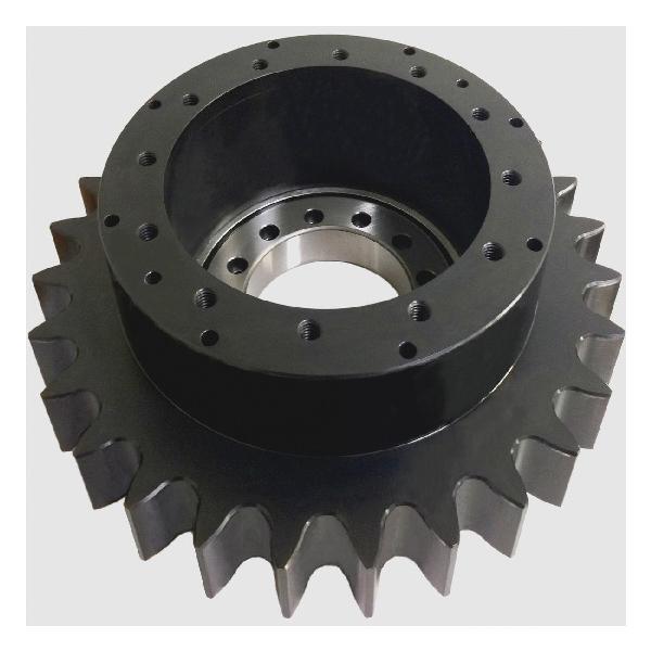 Geared Bearing, External, 90 mm Bore, 320 mm OD, 2.5:1 Gear Ratio, 30 Teeth, 240 mm Diameter Hub, Bare Steel, Black Oxide