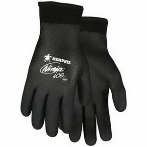 General Purpose Gloves, Dipped Insulated, Series: Ninja® Ice N9690FC, Coated Glove, L, HPT™ Palm, 15 ga Acrylic/Nylon, Black, Standard Finger, Acrylic, Knit Wrist Cuff, HPT™, Coating Coverage: Full Coverage, 10.22 in Length, Resists: Abrasion, Cut, P