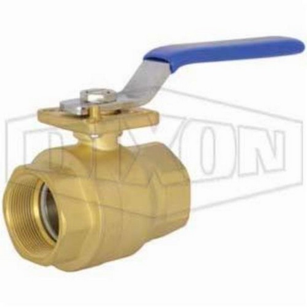 Ball Valve, 2-Piece Industrial, 1 Inch Nominal, FNPT, 600 psi, 320 °F, Full Port, Brass Body, PTFE Seat Trim