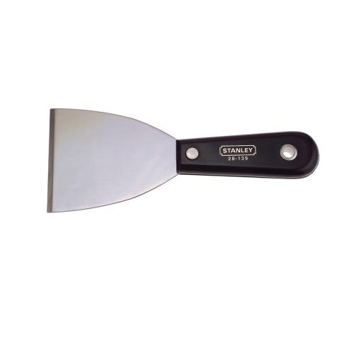 Wall Scraper, Full Tang/Stiff Bent Blade, Carbon Steel Blade, 3-5/8 in Blade Length, 3 in Blade Width, Non-Slip Grip, 3-7/8 in Handle Length, Plastic/Nylon Handle, Black