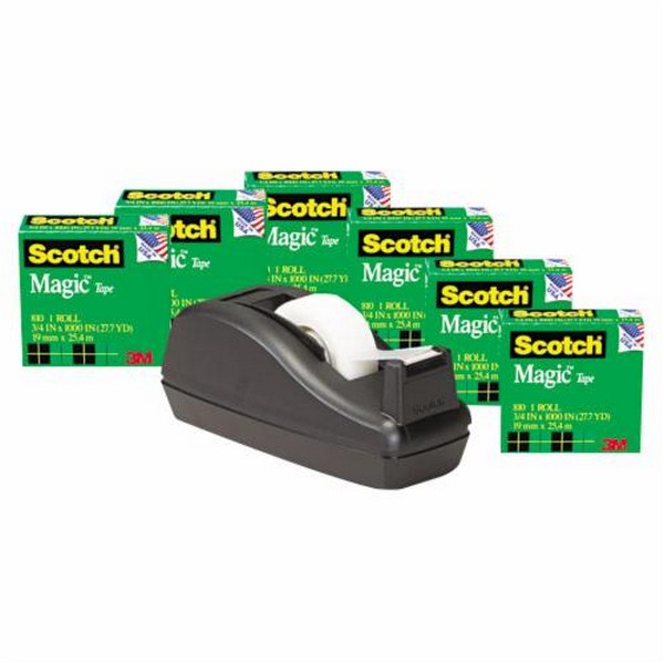 Tape Dispenser, Photo Safe, Series: C-40, Black, 1 Inch Tape Core Diameter