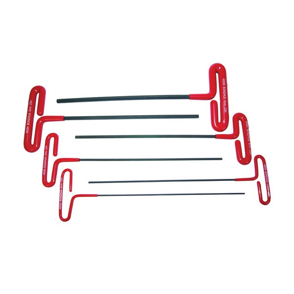 Hex Key Set, Measurement System: Metric, 6 Piece, Hex Drive, 2 to 6 mm Hex, Cushion Grip/Loop T-Handle Handle, Specifications: 9 Inch Length, Protanium® High Torque Steel, ProGuard™