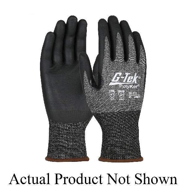 Cut-Resistant Gloves, Blended Lightweight, Series: 16-378, L Size, Nitrile Coating, Black, Foam Grip/Seamless Knit/Touchscreen Style, PolyKor® X7™ Lining, Elastic Knit Cuff, 9.8 in Length, ANSI Cut-Resistance Level: A7, ANSI Puncture-Resistance Level