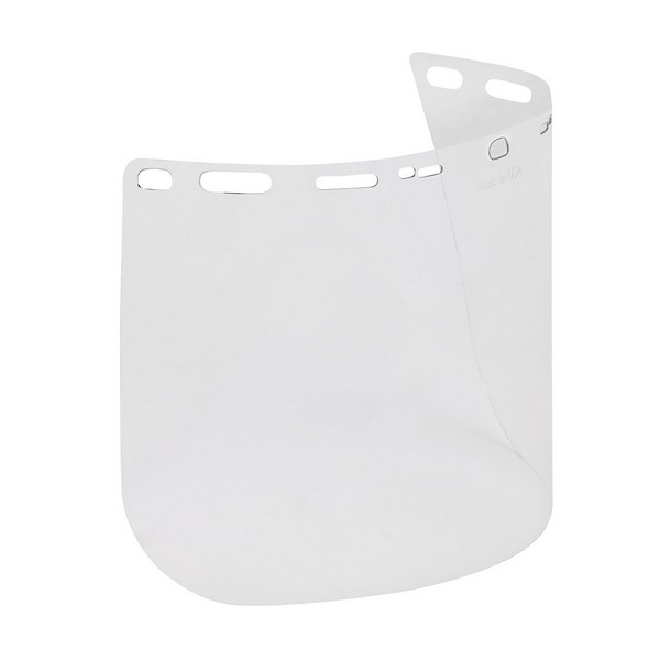 Safety Visor, Universal Fit, Series: 251-01, Clear, Polycarbonate, 0.04 in Visor Thickness, 8 in Visor Height, 15-1/2 in Visor Width, For Use With: Hard Hats and Headgears