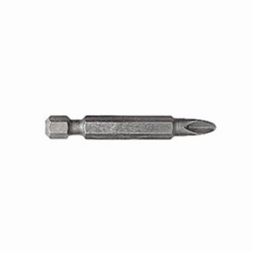 Power Bit, Standard, #1 Point, Phillips® Point, 2 in Overall Length, Hex Shank, 1/4 in Shank, Steel, Zinc Phosphate