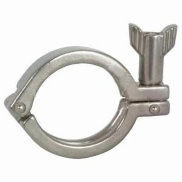 Sanitary Clamp, Heavy Duty Single Pin, Series: 13MHHM***SN, 5 Inch Outside Diameter, 304 Stainless Steel