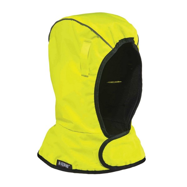 Winter Hard Hat Liner, Shoulder Length, Series: 6842, Polyester Shell/Polyester Fleece Lining, PU Coated, Black