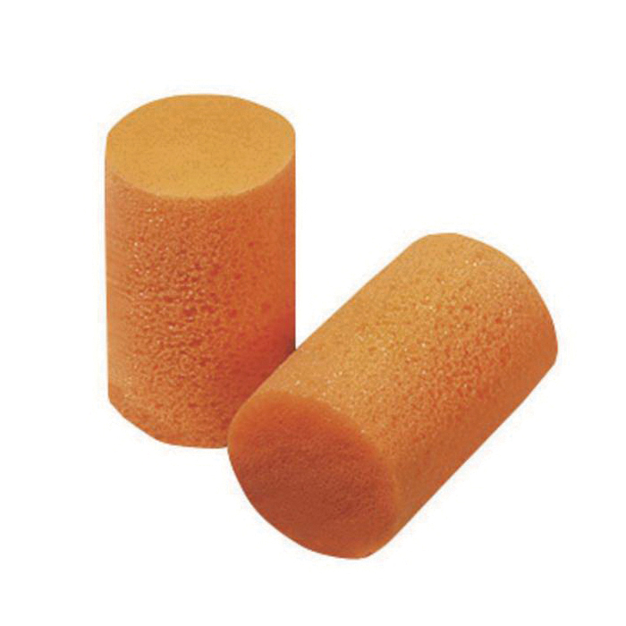Earplugs, Single Use, Series: FirmFit™, Uncorded, 30 dB Noise Reduction Rating, Cylindrical, Universal, Orange Plug, PVC Foam Plug, ANSI S3.19-1974 Specifications Met, Disposable Disposable/Reusable