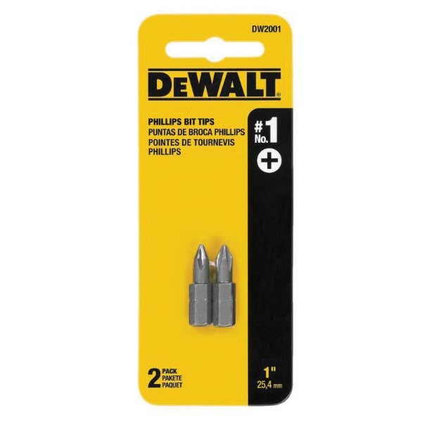 Screwdriver Bit, Double End, #2 x #8 Point, Phillips®/Slotted Point, Hex Shank, 1/4 in Shank, High Carbon Steel
