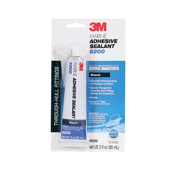 Adhesive Sealant, Marine, Tube Container, 3 oz Container, Polyurethane Base